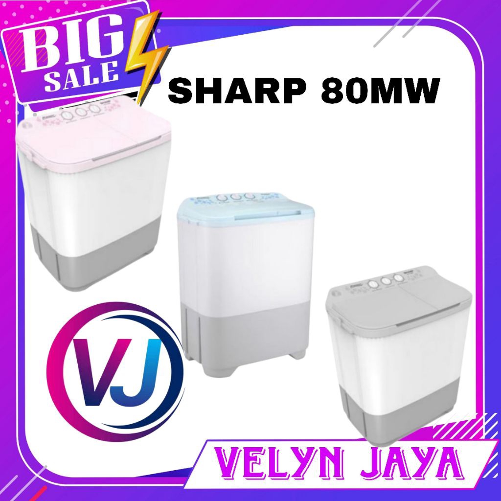 Mesin cuci sharp 2 tabung 8kg 80mw mesin cuci 2 tabung sharp 80mw