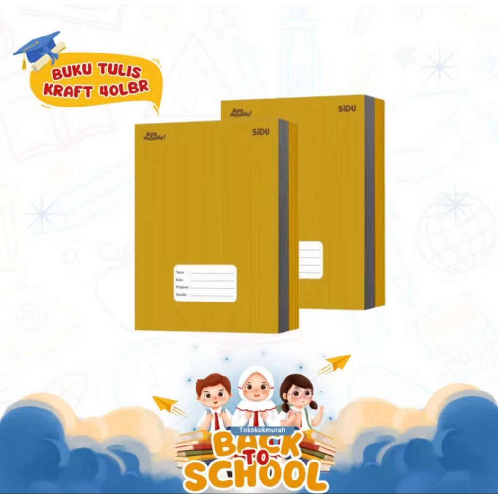 

1 Pack Buku Tulis Sekolah SIDU (60 Lembar 10 Buku) Cover Sampul Coklat