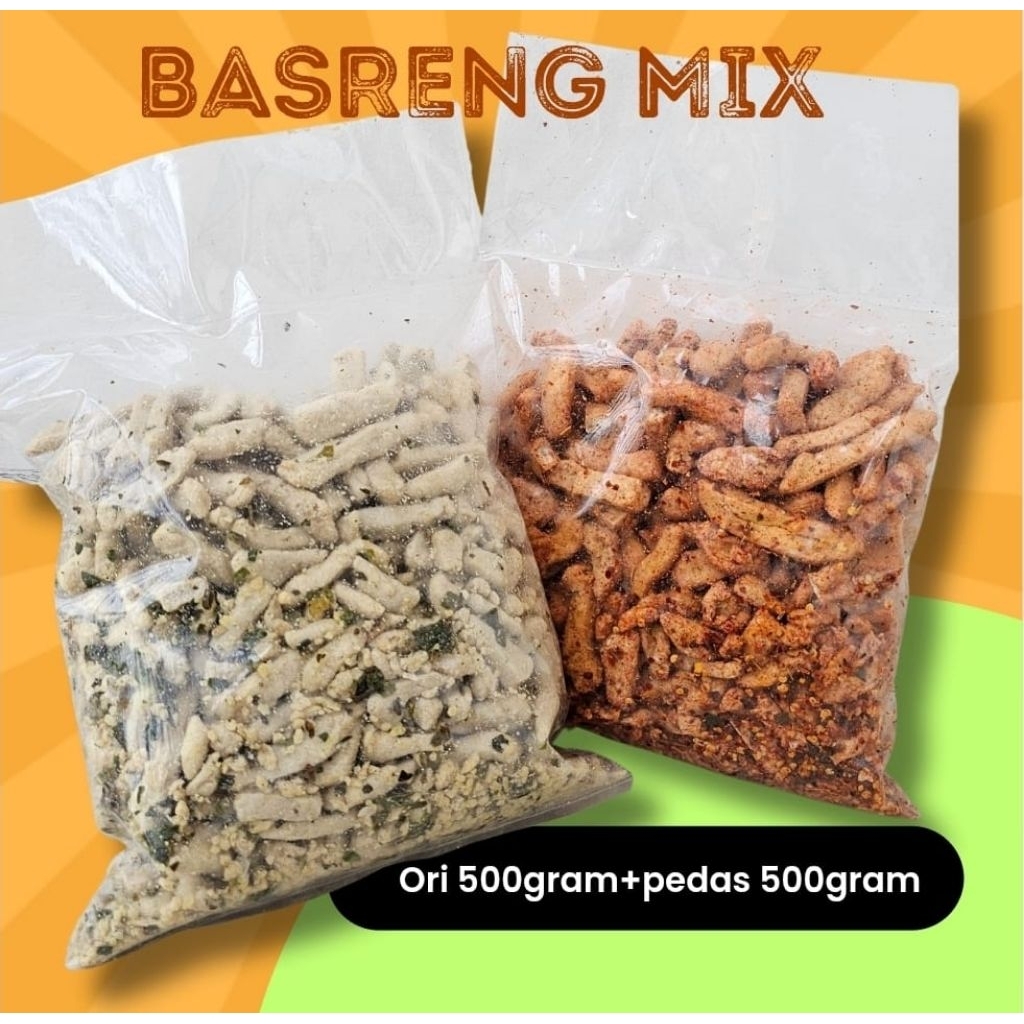 

1KG Basreng Pedas Daun Jeruk Original Mix Murah 20rb Premium Kriuk Gurih Termurah Terlaris Ngabret
