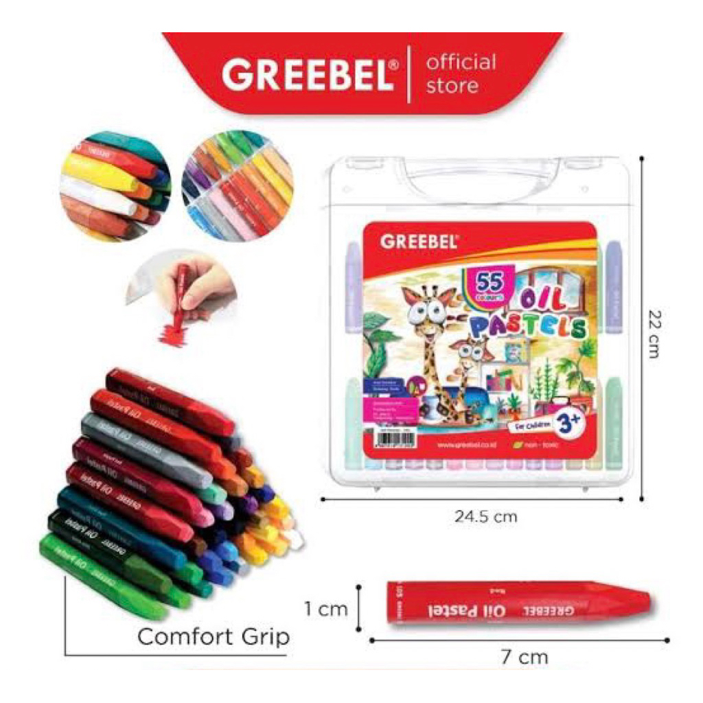 

Krayon Greebel Oil Pastels | isi 55 Warna