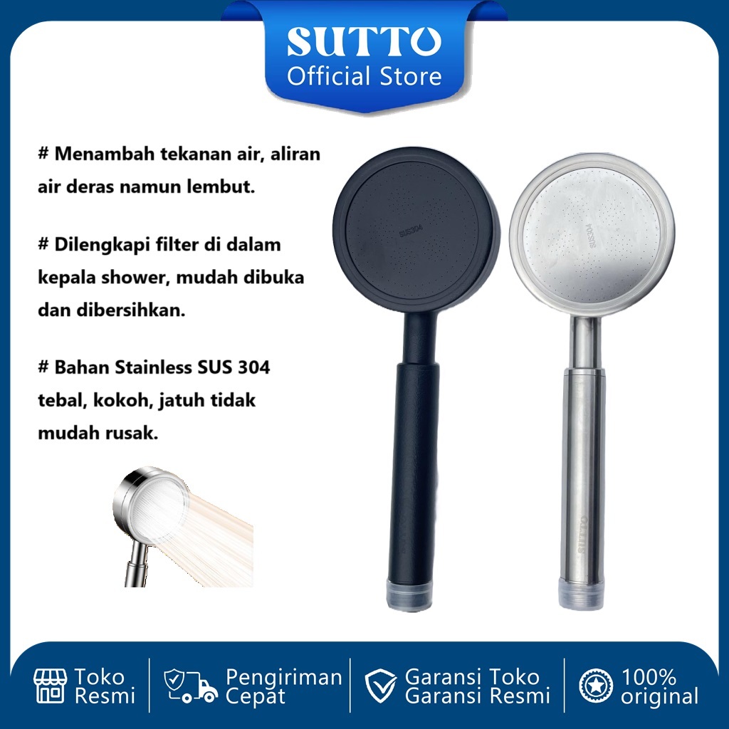 SUTTO - Kepala Shower Aerator Premium Full Stainless SUS 304 Air Banyak Tetapi Lembut
