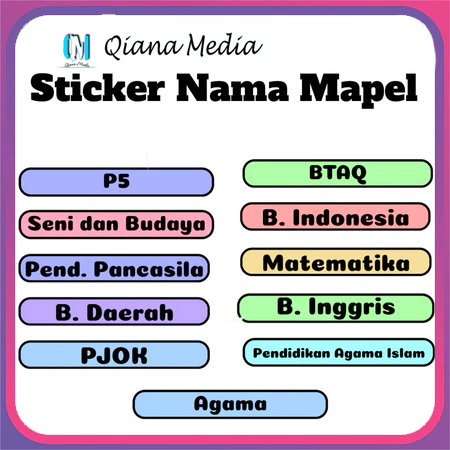 

Sticker Nama Mapel (Mata Pelajaran) / Sticker Nama Pelajaran / Sticker Nama / Sticker Mapel / Stiker Pelajaran Sekolah