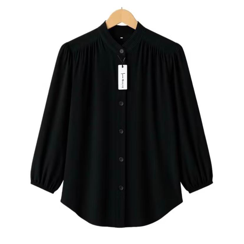 Adrina Blouse Polos Rayon Twill Premium Kameja Wanita Korean Style size M, L, XL, XXL Atasan Wanita 