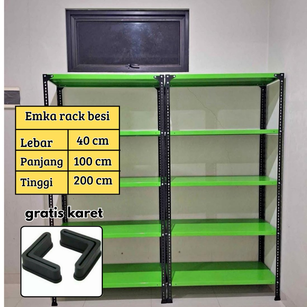 Rak besi 5 susun serbaguna 40x100x200cm rak gudang