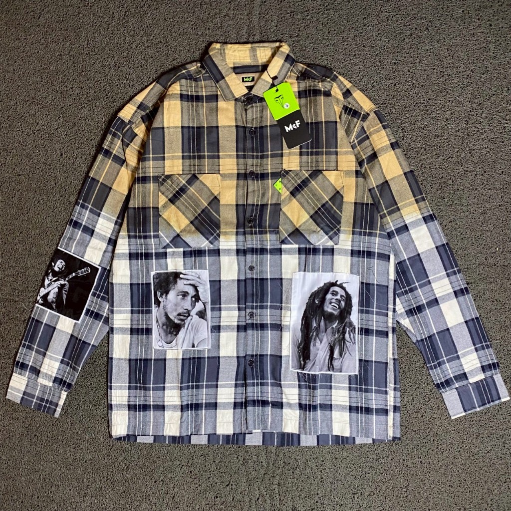 KEMEJA FLANEL MCF SUPPLY CO ORIGINAL BOB MARLEY