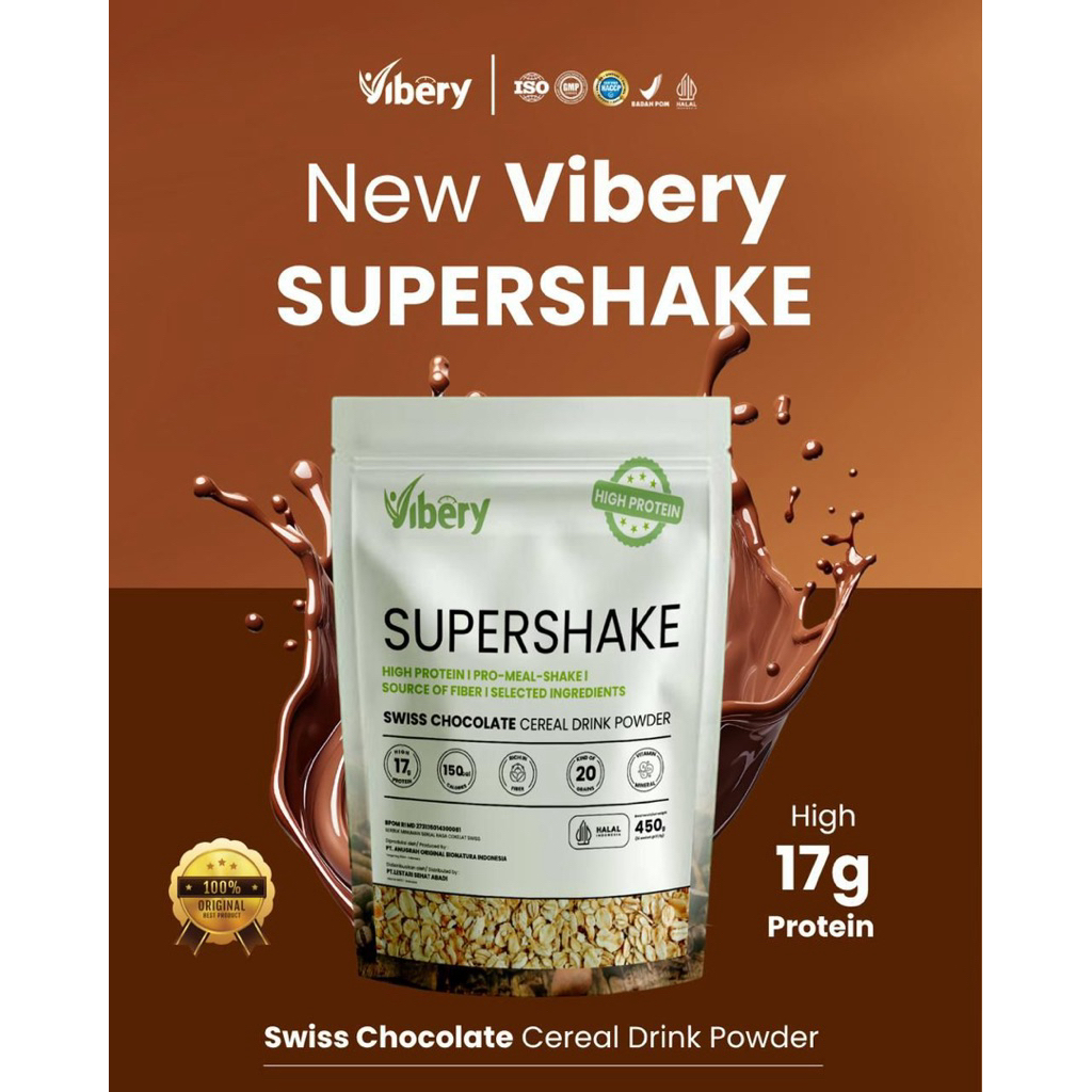 

Vibery Supershake Meal Replacement Sehat dengan Rasa Coklat Swiss