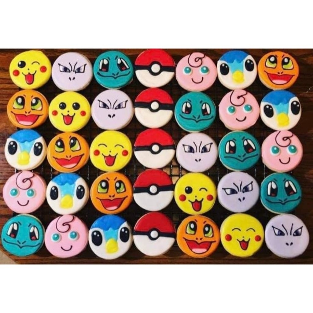 

IHANALICIOUS Butter Cookies ukuran 4-5 cm isi 35 pcs paket murah (kukis hias karakter)