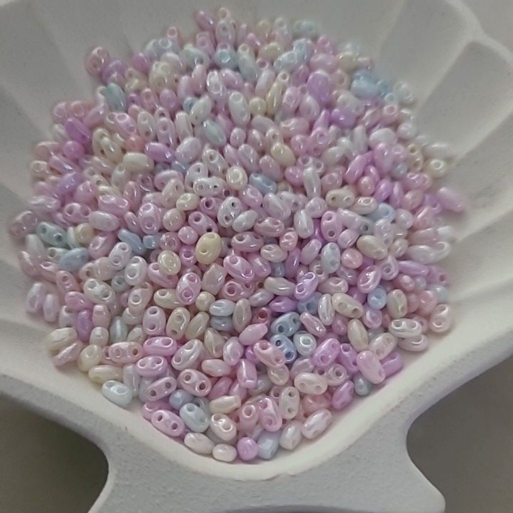 glass beads 2 lubang ukuran 6*3mm