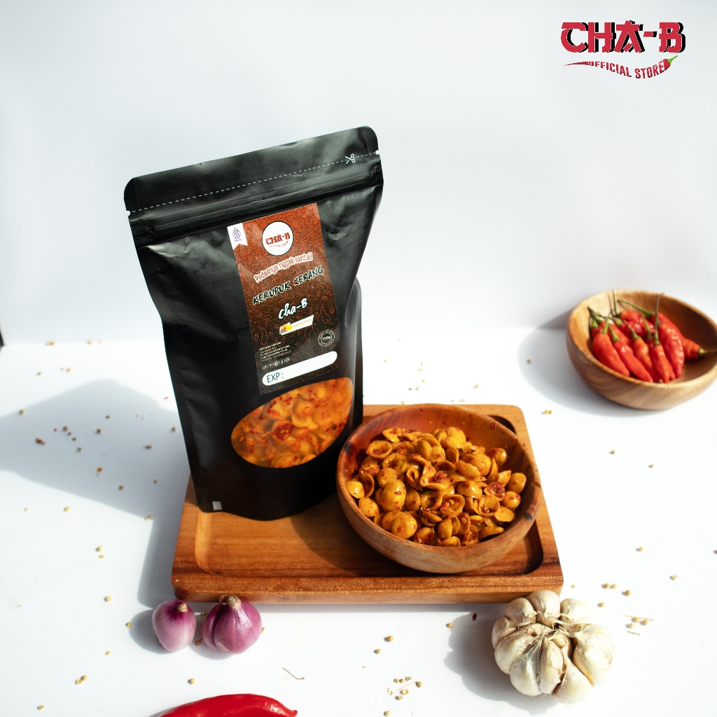 

CHA-B Kerupuk Kerang Pedas Balado Keju Kemasan 150 gr