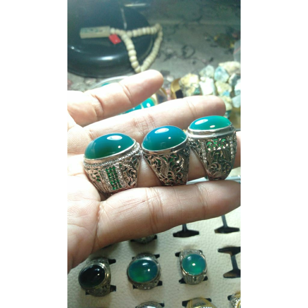batu bacan mewah ring perak