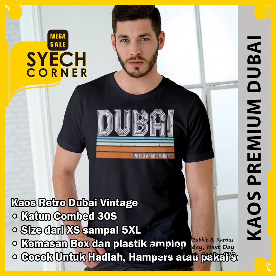 Kaos Retro United Arab Emirates Vintage Dubai T-shirt Dewasa Unisex