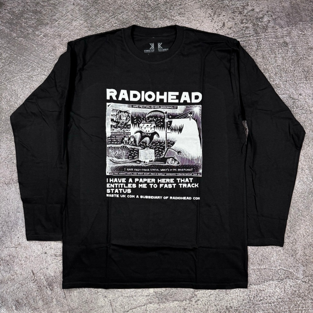 Kaos band Official Radiohead - Ice Caps Longsleeve Original t-shirt Pria Wanita
