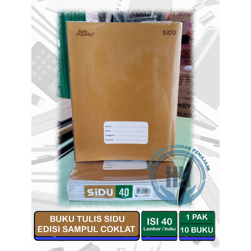 

BUKU TULIS SIDU 40 EDISI SAMPUL COKLAT 1 PACK (ISI 10 BUKU)