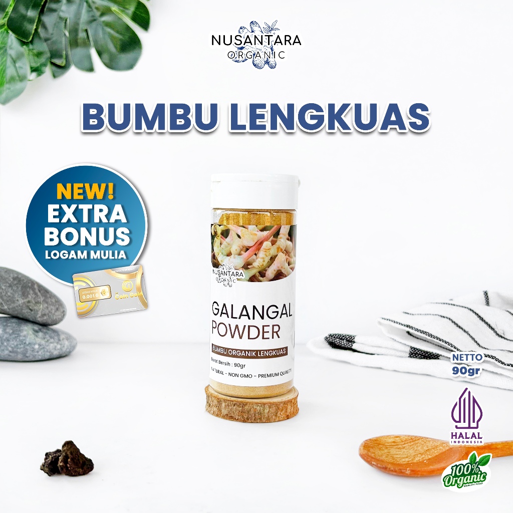 

Nusantara Organic Lengkuas Bubuk Galangal Seasoning Murni Tanpa Campuran Bumbu Masak Alami 90gr