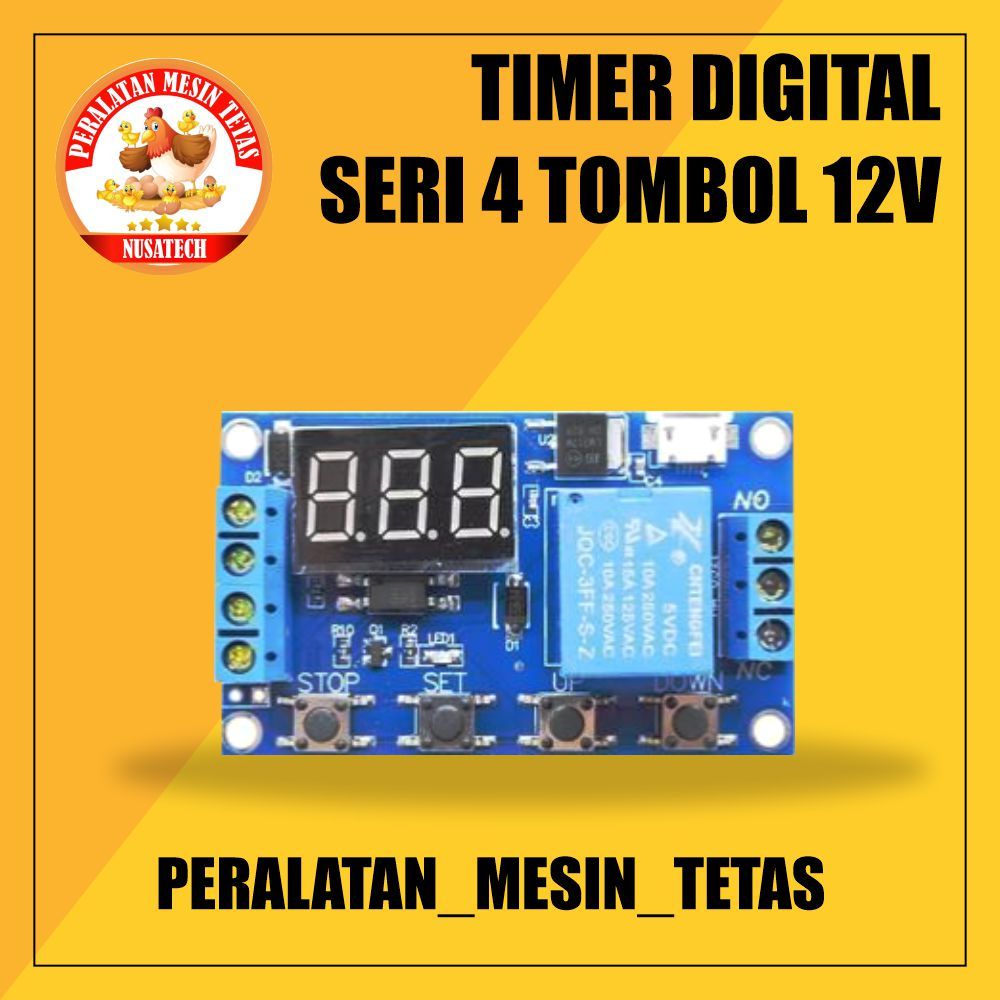 Relay Timer Display 4Tombol DC 6V~30V Delay Time Module Switch Control
