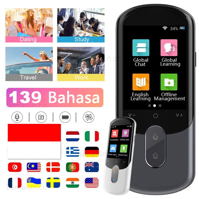 

Penerjemah Offline Indonesia Alat Penerjemah Translator Bahasa 139 Mesin Penerjemah Bisa Portable Penerjemah Bluetooth Suara + Foto Kamera + Wifi / Offline LLA