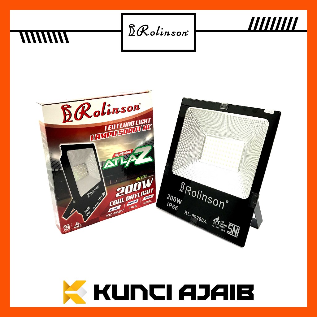 ROLINSON ATLAZ RL-99200A Lampu Sorot AC 200 Watt - LED Flood Light Tembak Penyorot CDL Lightning
