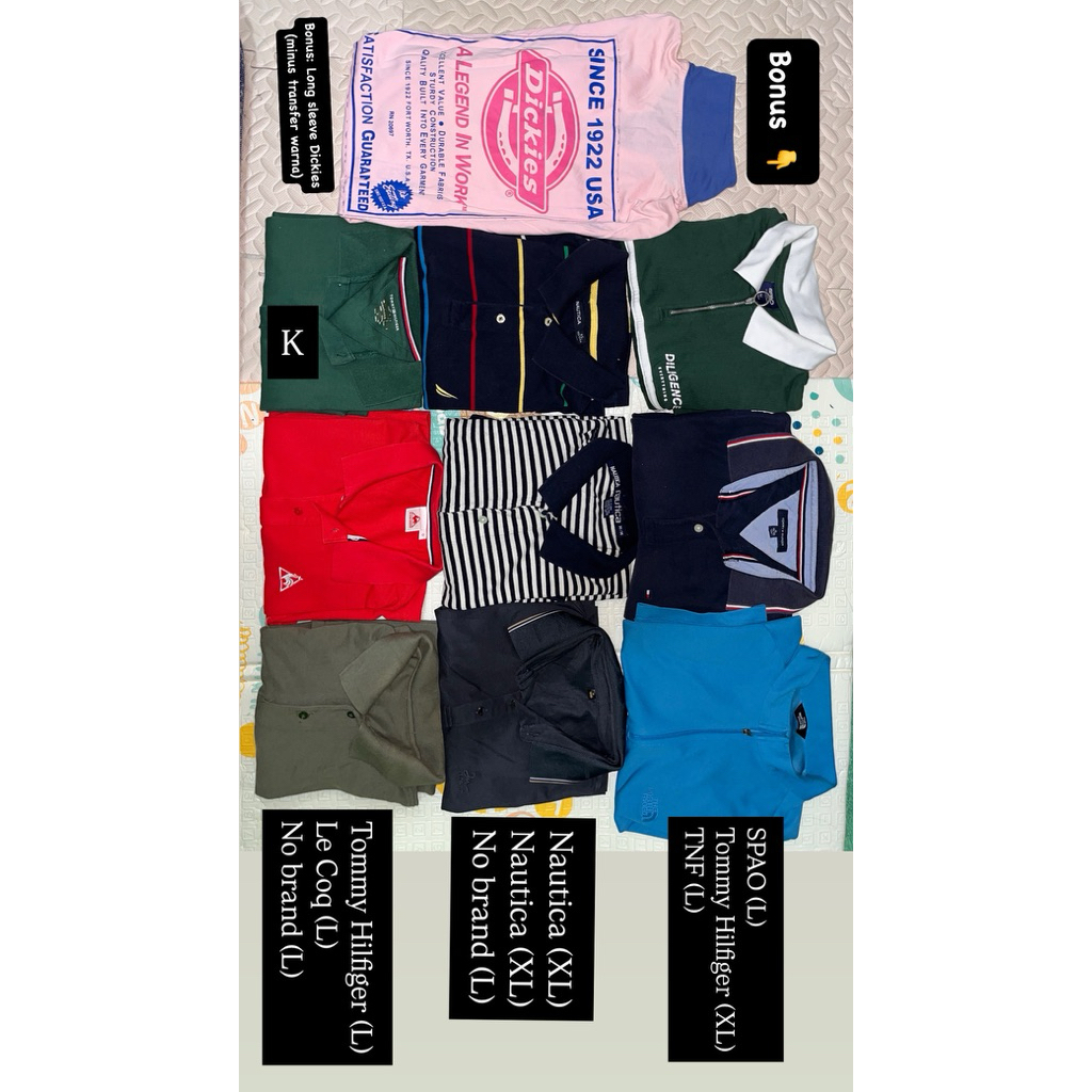 Borongan Kaos Kerah Brand Second 10pcs 400rb