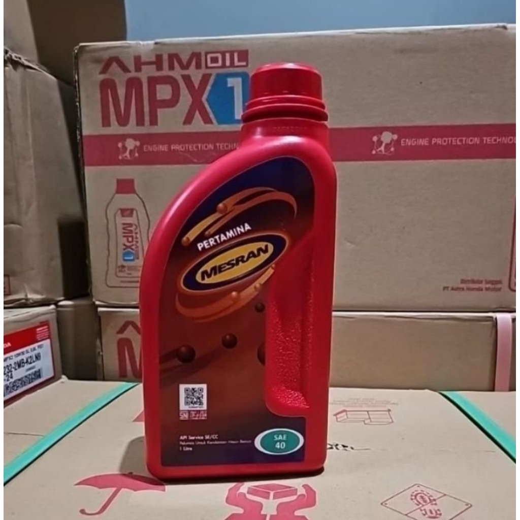 Oli Mesran SAE 40 1Liter /Oli mesin motor Bebek 4 Tak