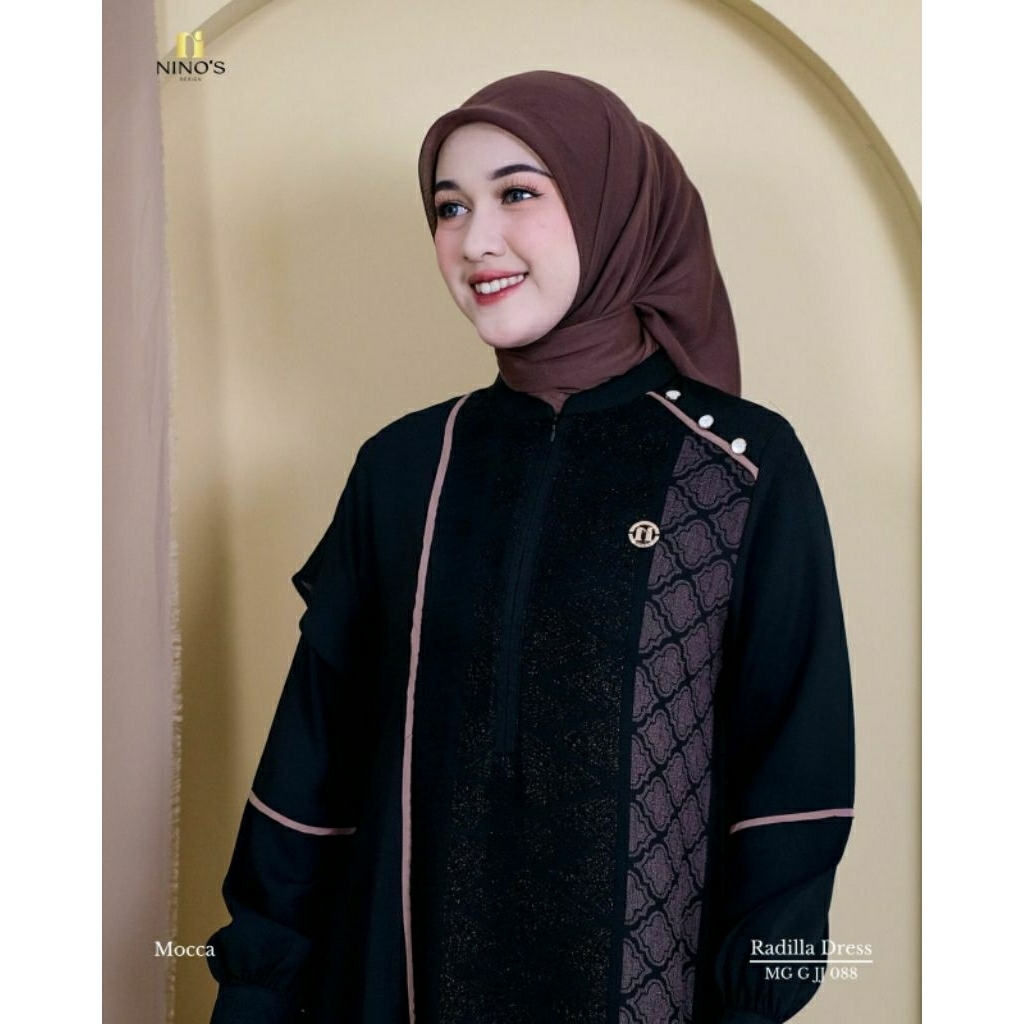 RADILLA DRESS ORI BY NINOS DESIG'N / ABAYA HITAM / GAMIS HITAM /GAMIS JETBLACK / BAJU KONDANGAN / GA