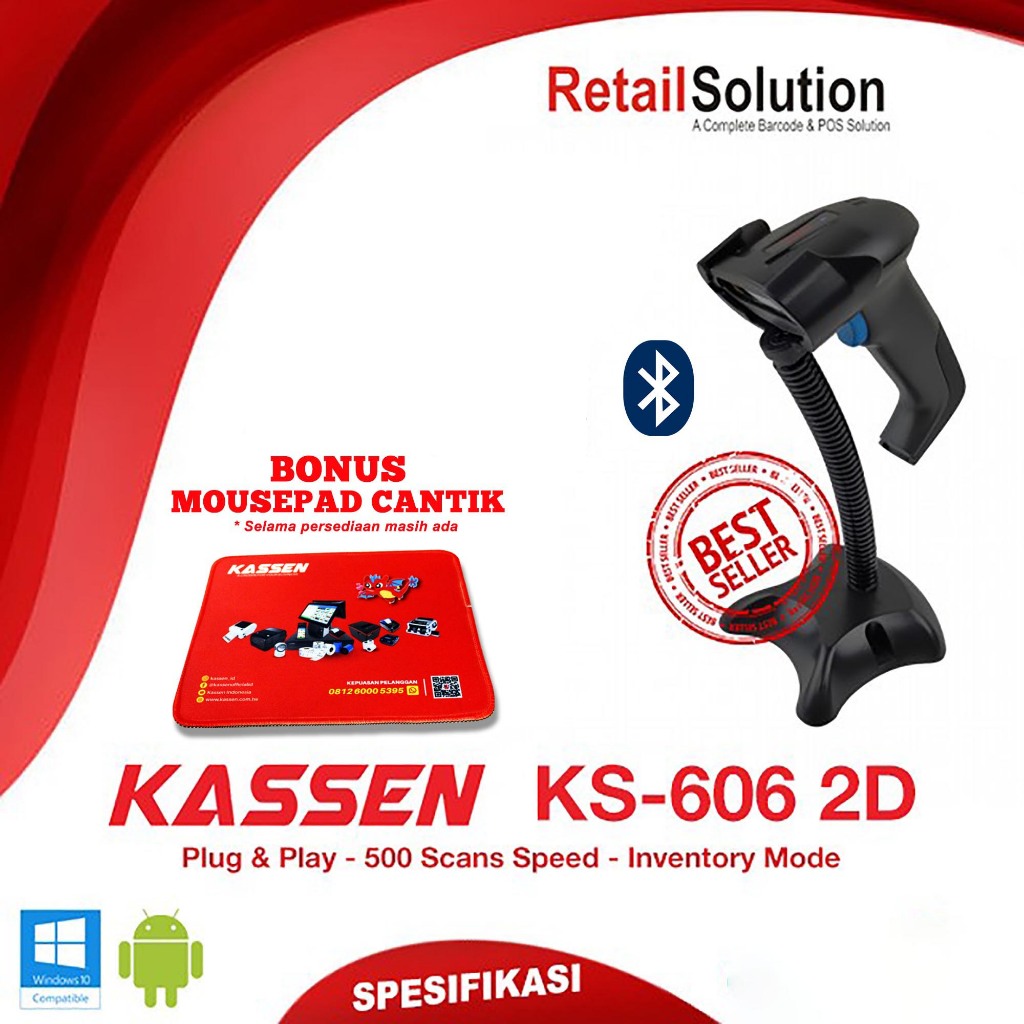 Barcode Scanner 2D Wireless Bluetooth - Kassen KS606 / KS-606