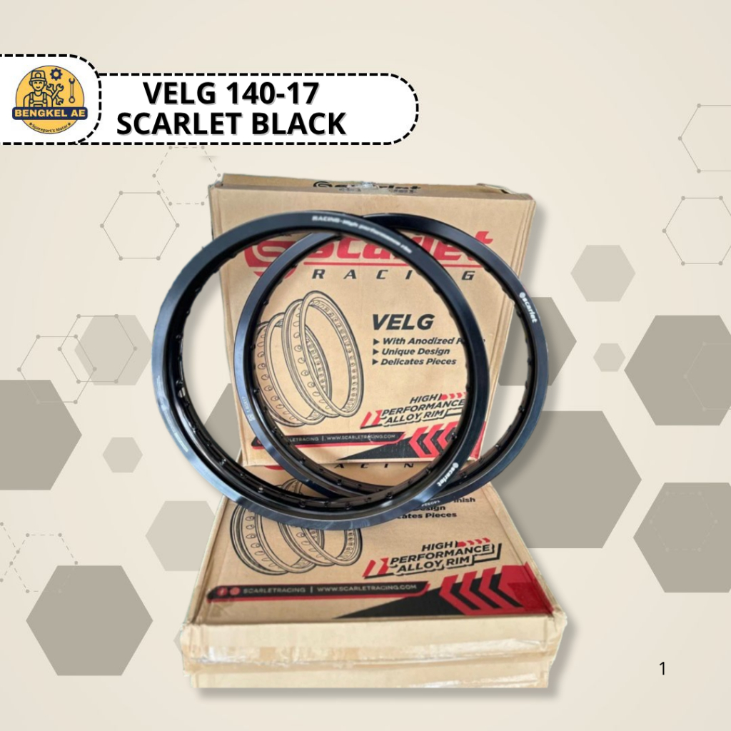 Velg 140 160 185 17 Scarlet Black || Velg Lingkaran 140 160 185 Ring 17 Shape Black Scarlet
