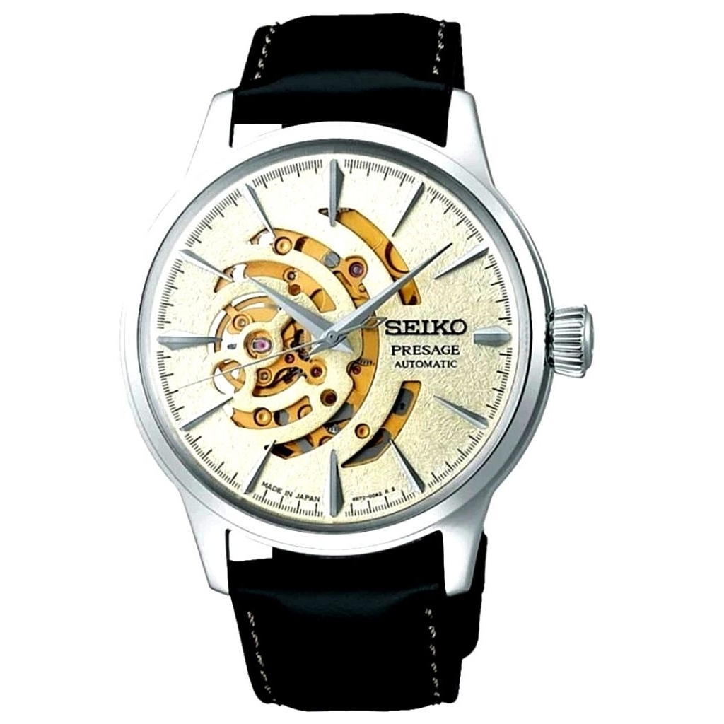 Jam Tangan Pria Seiko Presage SSA455J1 Strap Leather Open Heart
