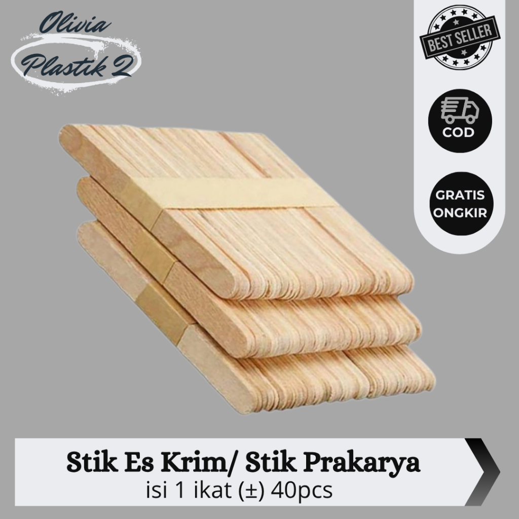 

Stik Es Cream Tebal dan Panjang Isi Banyak/ Stik Kayu/ Stik Kerajinan, dll.