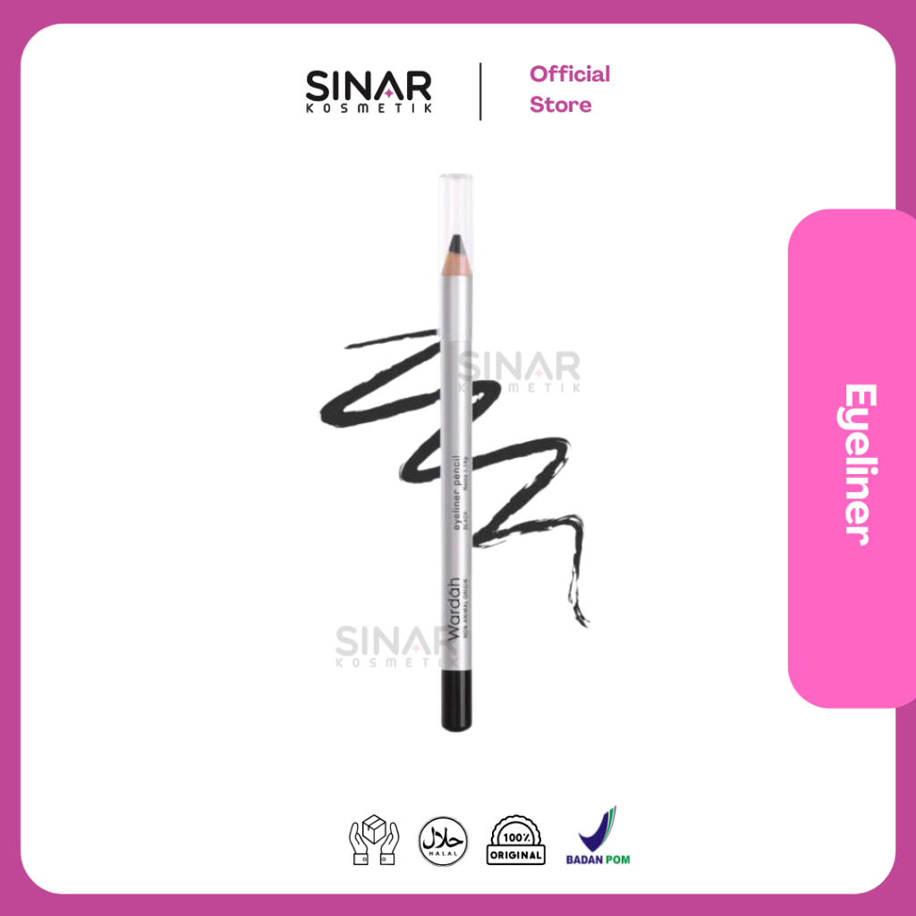 Wardah Eyeliner Pencil / Eyeliner Hitam Waterproof Black / Eye Liner Wardah