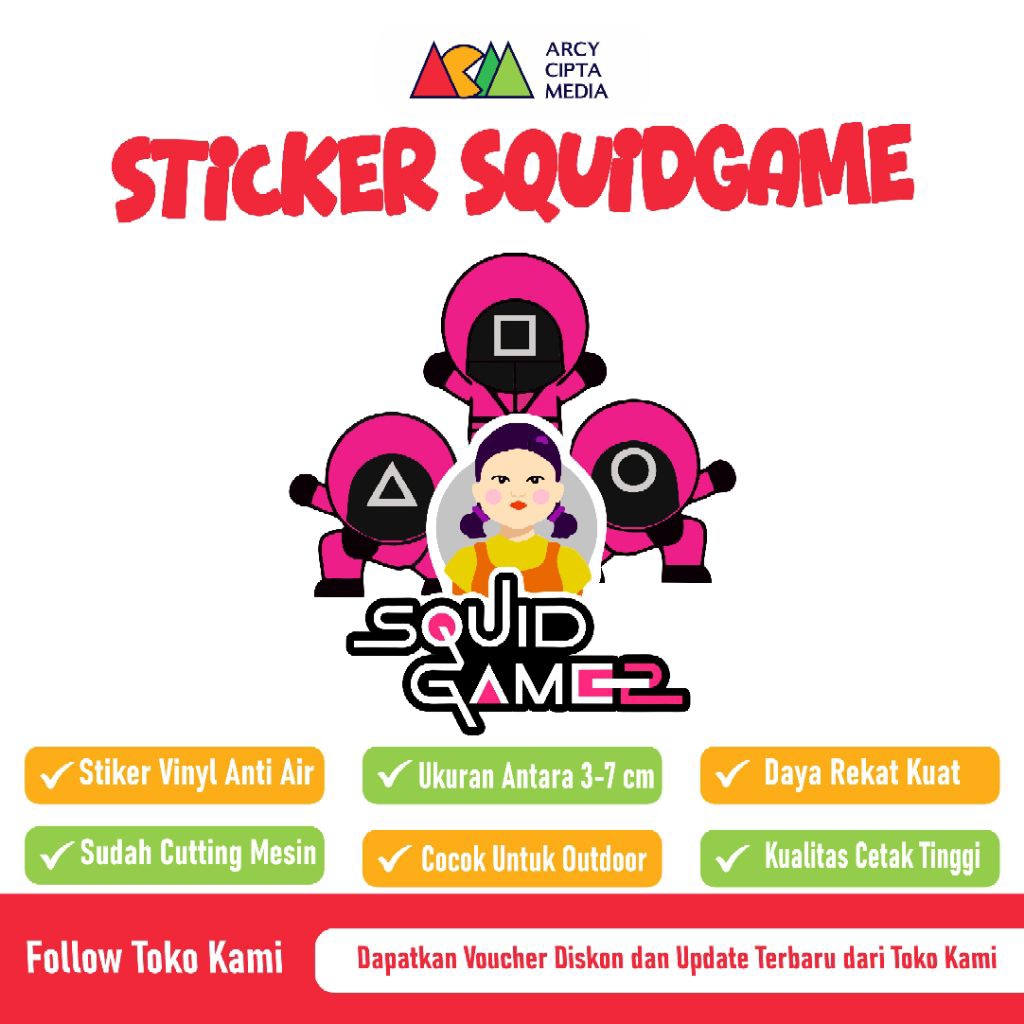 

Stiker Squid game Stiker Karakter Untuk Tumbler Laptop Hp Case Koper Motor dll