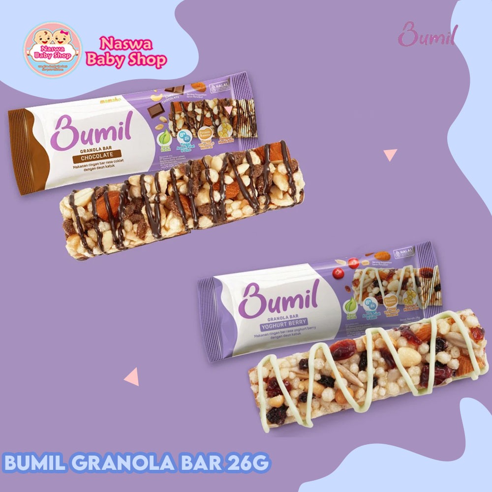 

Bumil Granola Bar Cemilan Sehat Ibu Hamil & Menyusui 26g