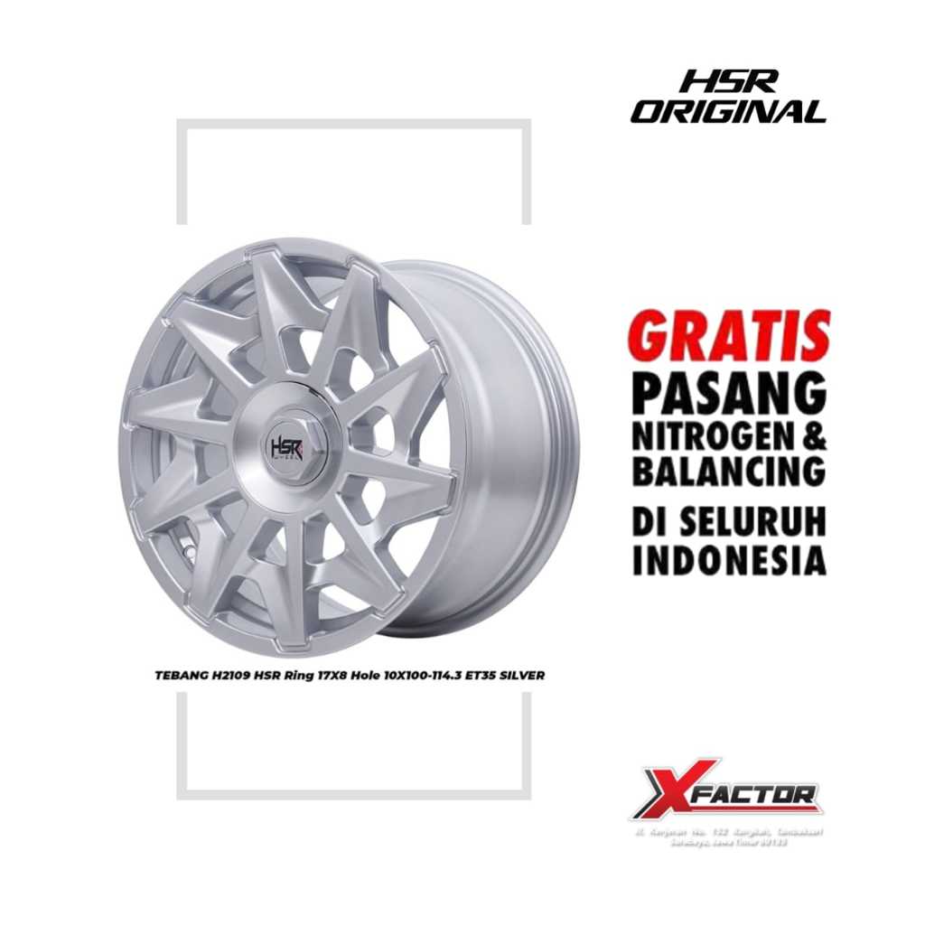 VELG MOBIL HSR R17 HSR TEBANG R17X8 H10X100-114,3 ET35 SILVER