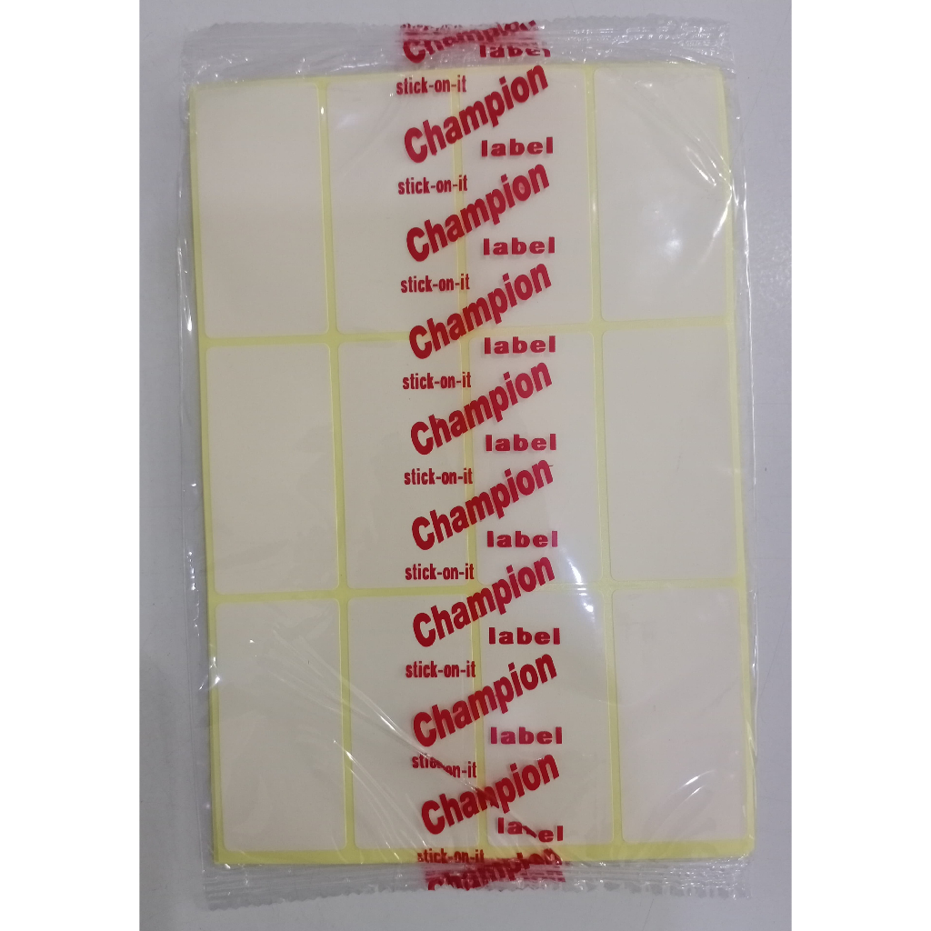 

[10 Lembar/ 1 Pak] Kecil Sticker Label Polos 103 (Uk. 6,3 x 3,2 cm) Carvilla / Champion