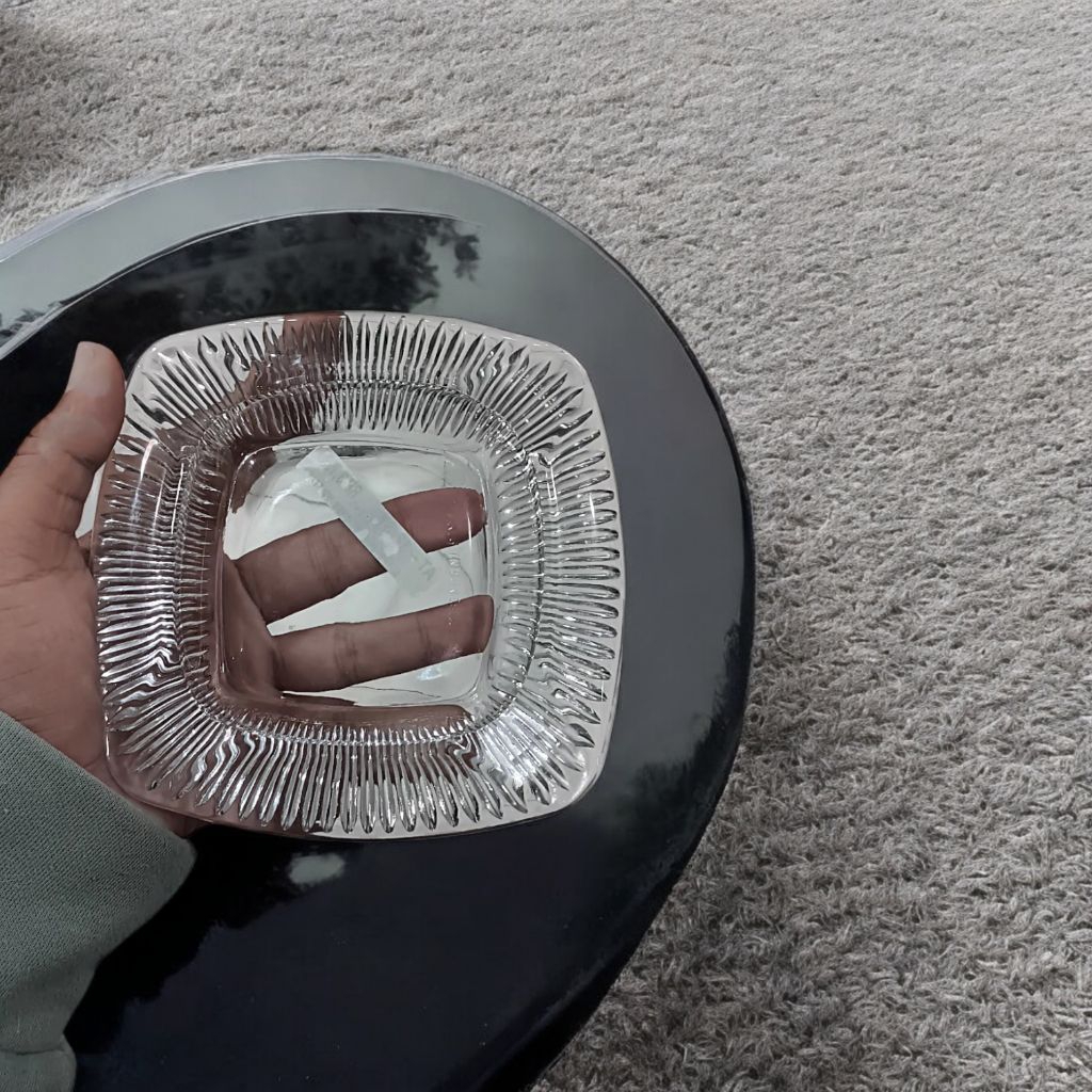 Asbak Rokok Kaca Tebal 10 cm Estetik Unik Souvenir Pernikahan