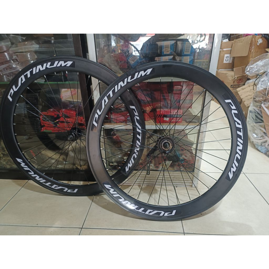 wheelset sepeda fixie 700c tinggi velk 6cm merk platinum model rem torpedo
