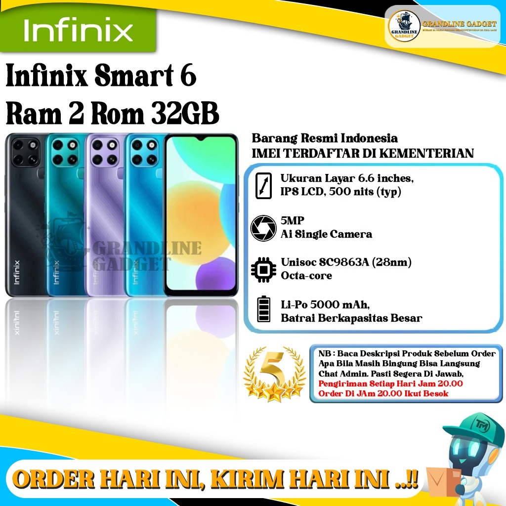 Infinix Smart 6 RAM 2GB ROM 32GB