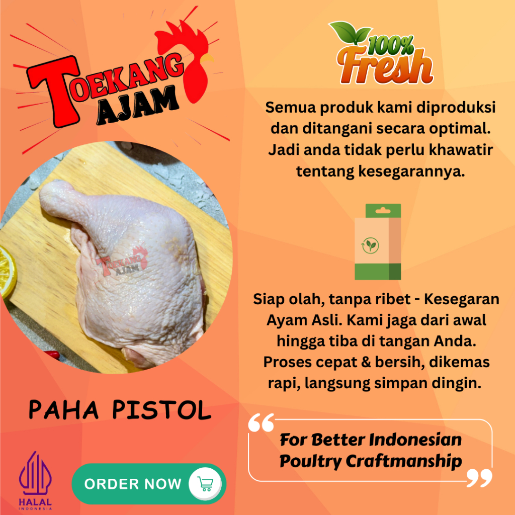 

Paha ayam utuh / Chicken Leg / Paha L / Paha pistol