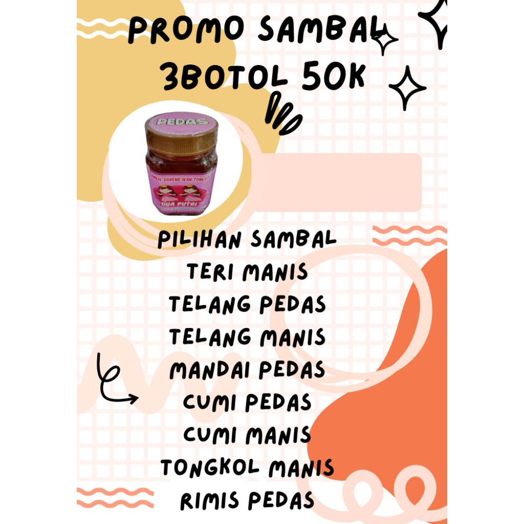 

3 botol sambal 50k