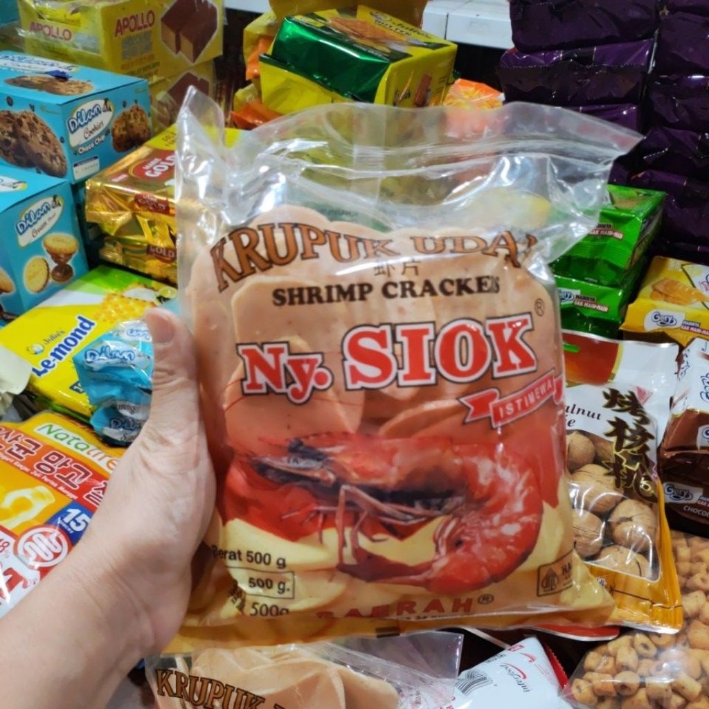 

Kerupuk udang Ny siok oval dan siok stick ukuran @500 gram