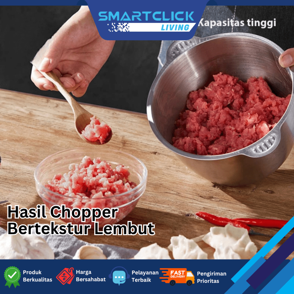 NEW BLENDER DAGING SERBAGUNA STAINLESS STEEL SUS304 CHOPPER 2L TAHAN KARAT