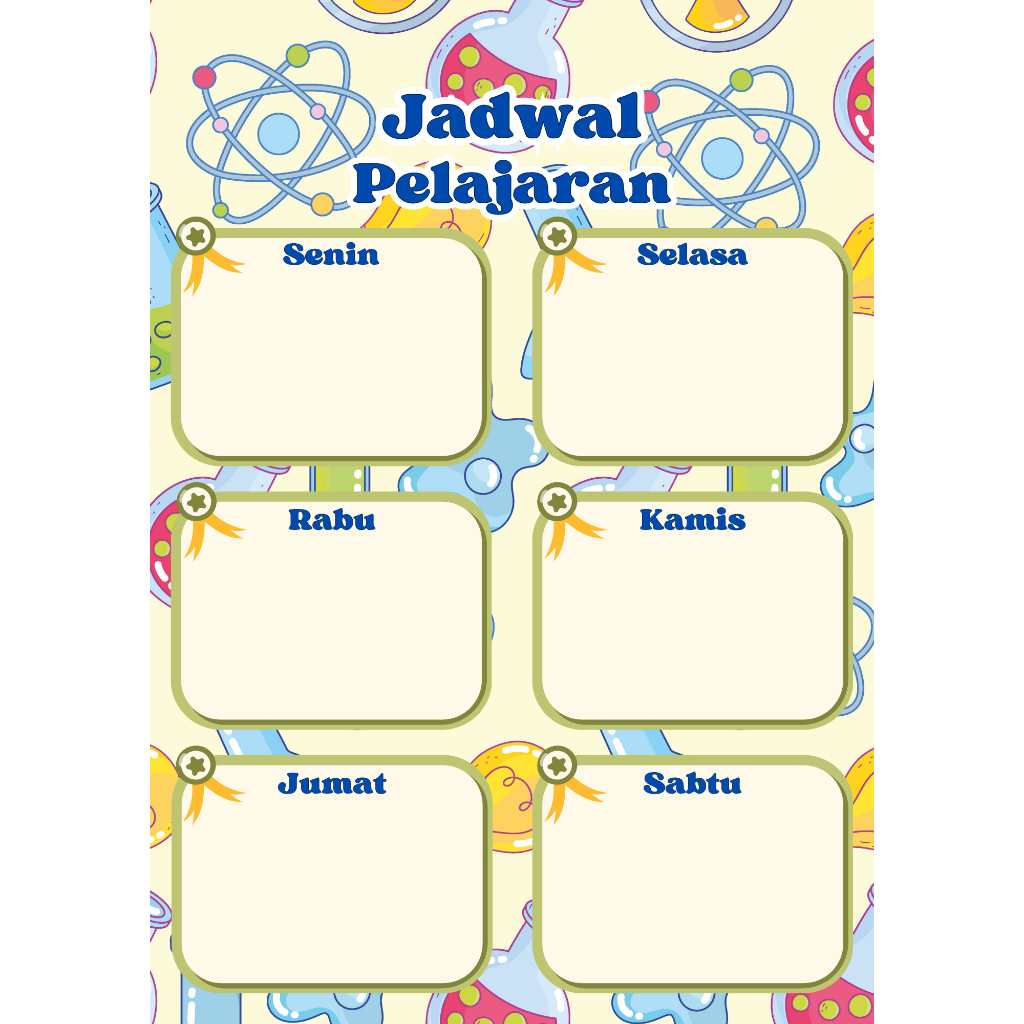 

STIKER JADWAL PELAJARAN ESTETIK UKURAN A4 TINGGAL TEMPEL