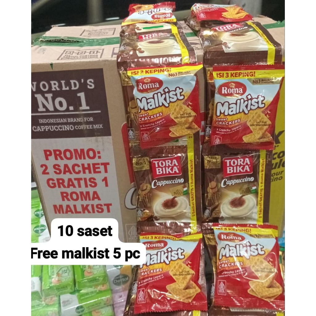 

KOPI TORABIKA CAPPUCINO 10 SACHET FREE MALKIST 5 PCS