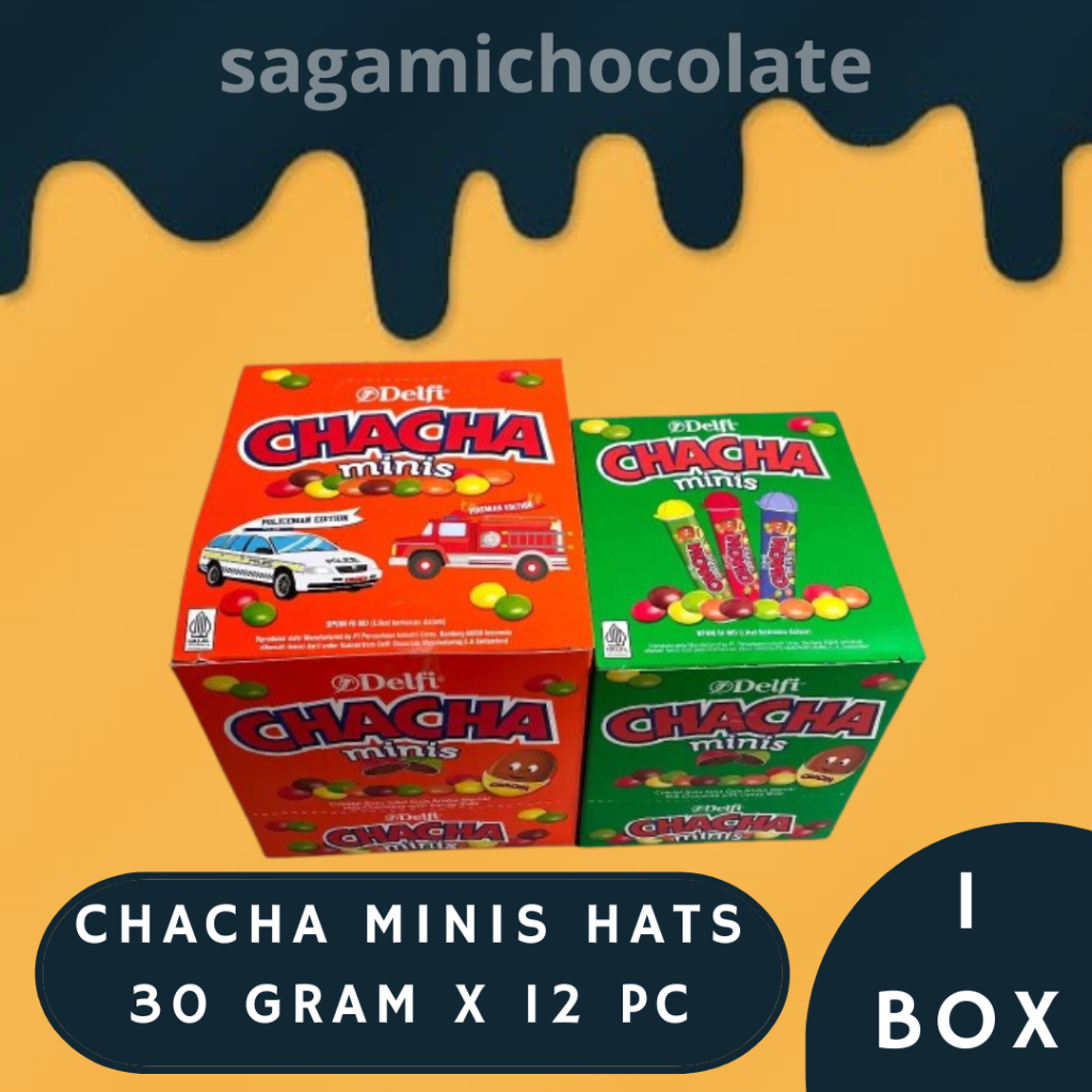

CHA CHA MILK CHOC MINIS 30 GRAM 1 BOX ISI 12 | CHACHA COKLAT TUBE KARAKTER