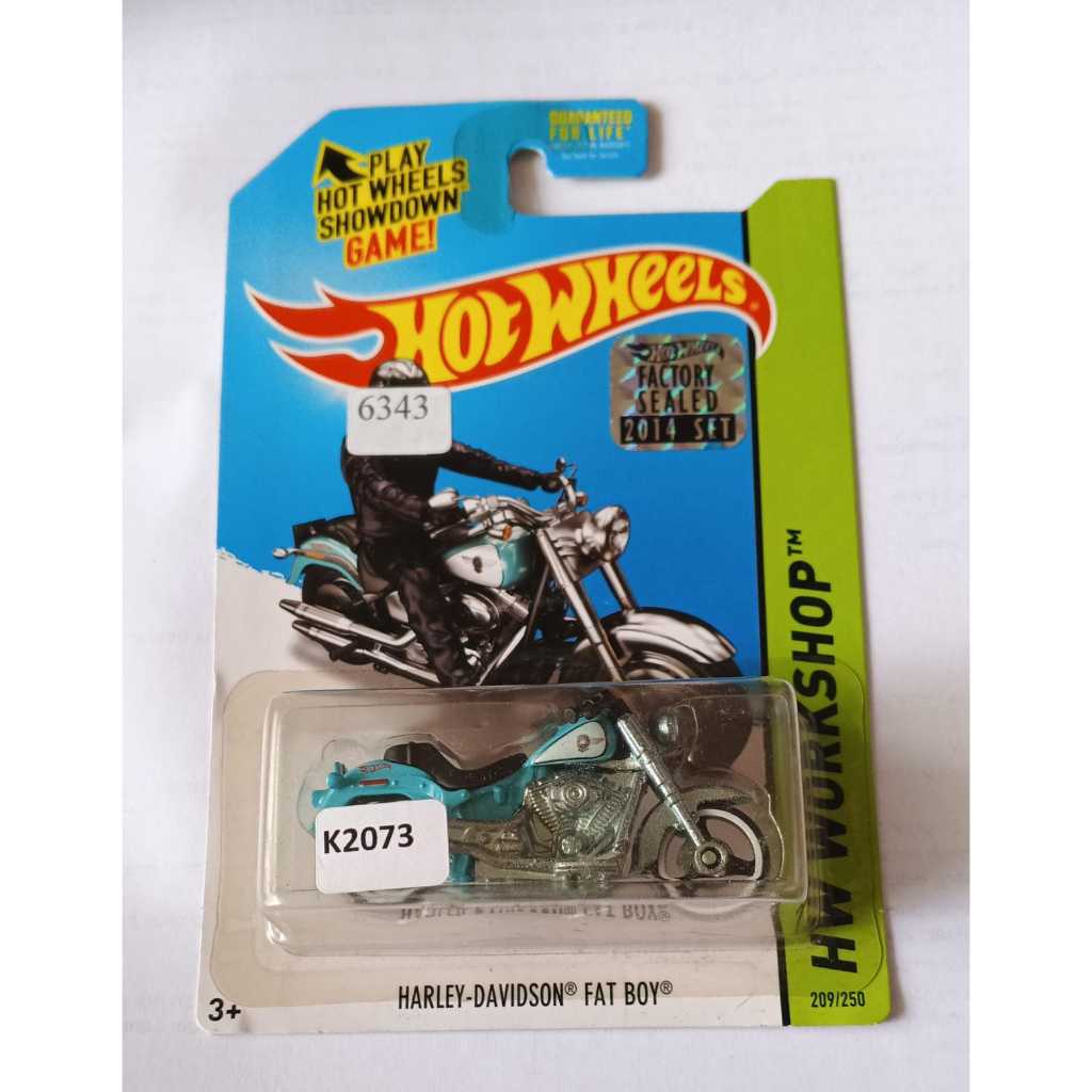 Hot Wheels - Harley Davidson Fat Boy Blue HW Workshop Factory Sealed