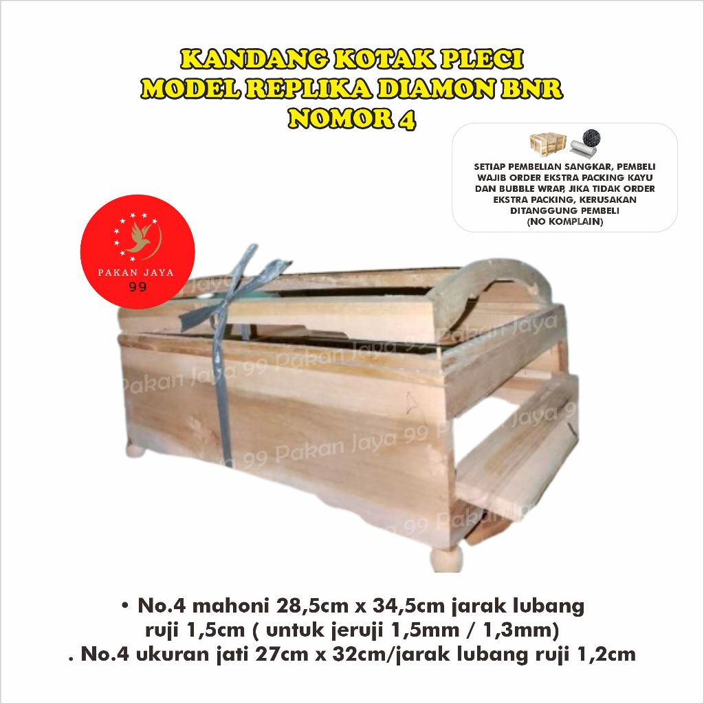 READY SANGKAR KANDANG AMBRUKAN PLECI REPLIKA DIAMON BNR NO 4 5 TIANG BESI BAHAN KAYU JATI HALUS KUAT