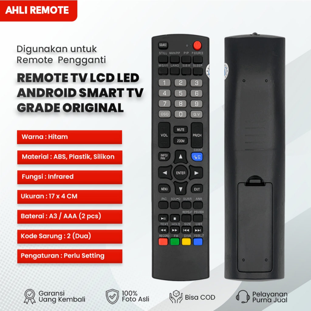 Remot Polytron Cinemax LCD LED 81l191 PLD 24T8511 / Remote TV Polytron Cinemax LCD LED 81l191 PLD 24