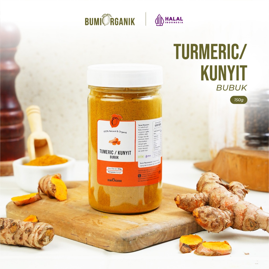 

KUNYIT KUNING BUBUK 150G TANPA CAMPURAN ASLI 100% ORIGINAL TUMERIC POWDER KUNIR BUBUK BAHAN POKOK POWDER BUMBU REMPAH ORGANIK KUALITAS PREMIUM KUNYIT BUMBU DAPUR BUBUK LENGKAP SUPER NUTRIFARM BRAGG DARI BUMI GEMELI LEMOVITA OFFICIAL BEORGANIK 125g