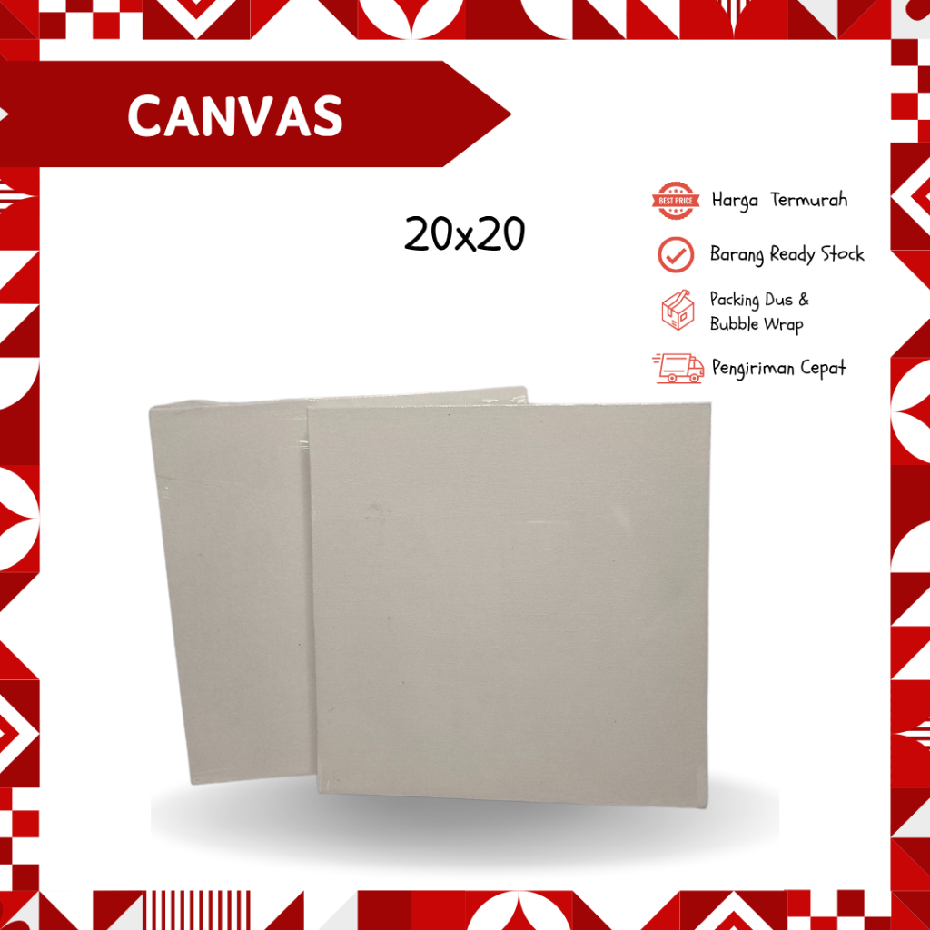 

Canvas Lukis 20x20cm Kanvas Bingkai Alat Melukis Putih Polos Frame