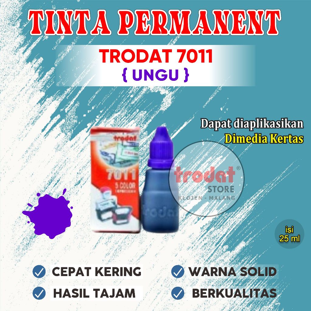 

Tinta Trodat 7011 Violet/ Warna Ungu / Refil tinta Trodat Original