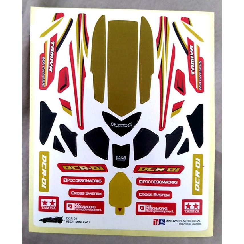 

Stiker DCR-01 - Body Merah Kombinasi Putih Gold - Vinnyl Lam. Doft